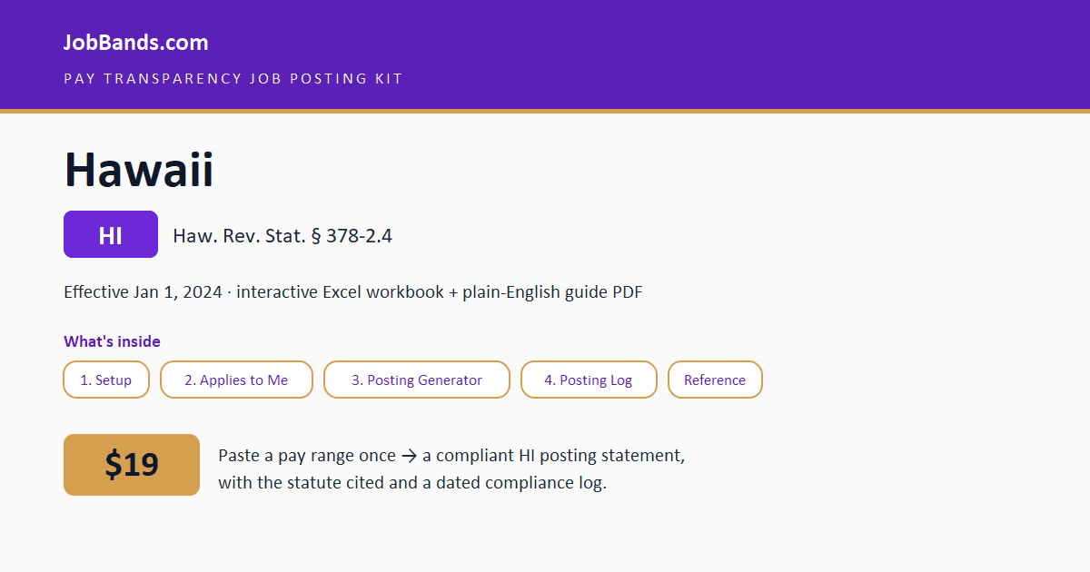 Pay Transparency Job Posting Kit — Hawaii (HI)